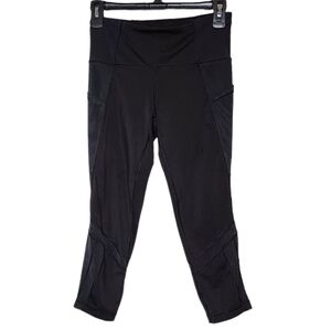 Ivivva Lululemon Youth Size 14 Black Leggings Mesh‎ Panels